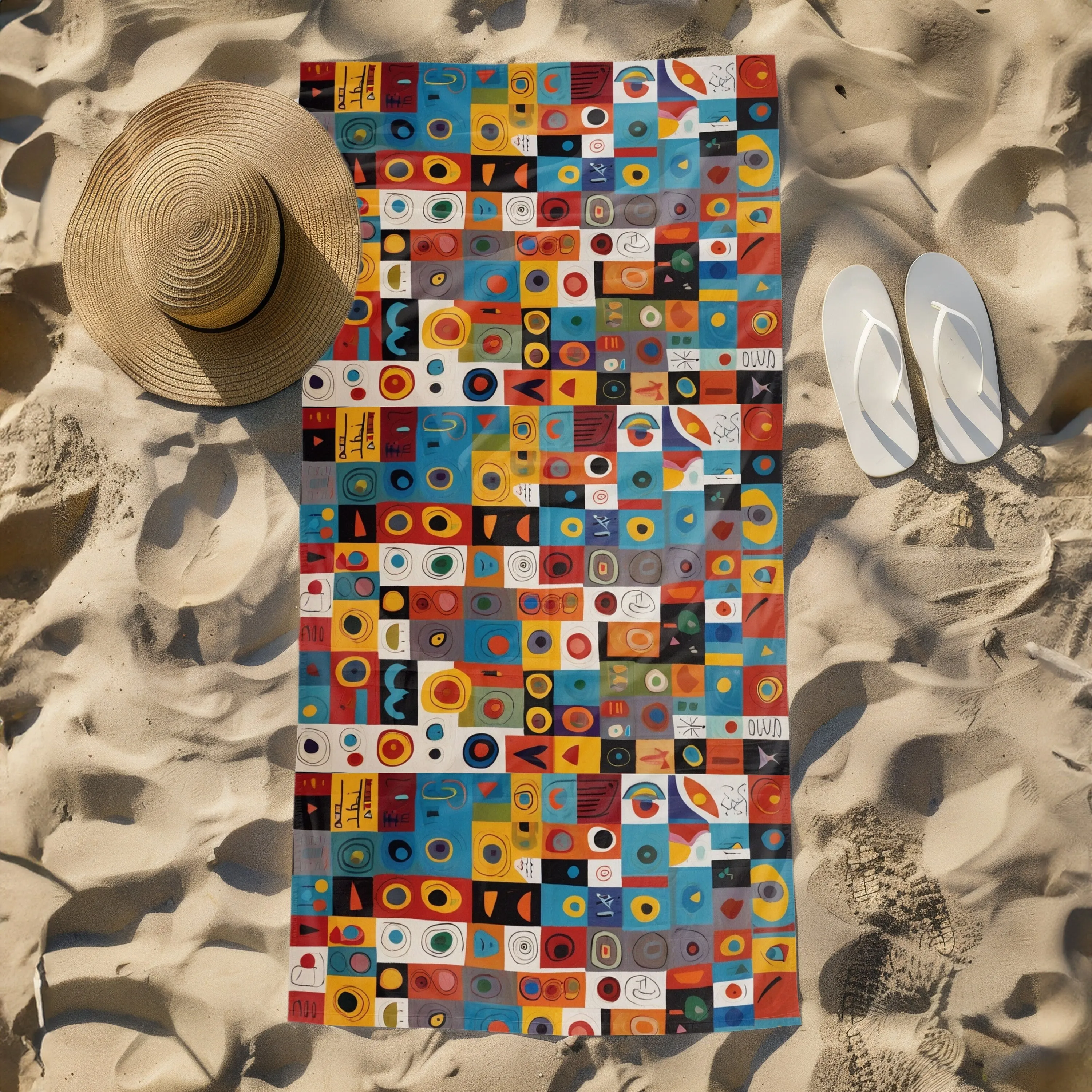 Vibrant Abstract Beach Towel for Summer Fun