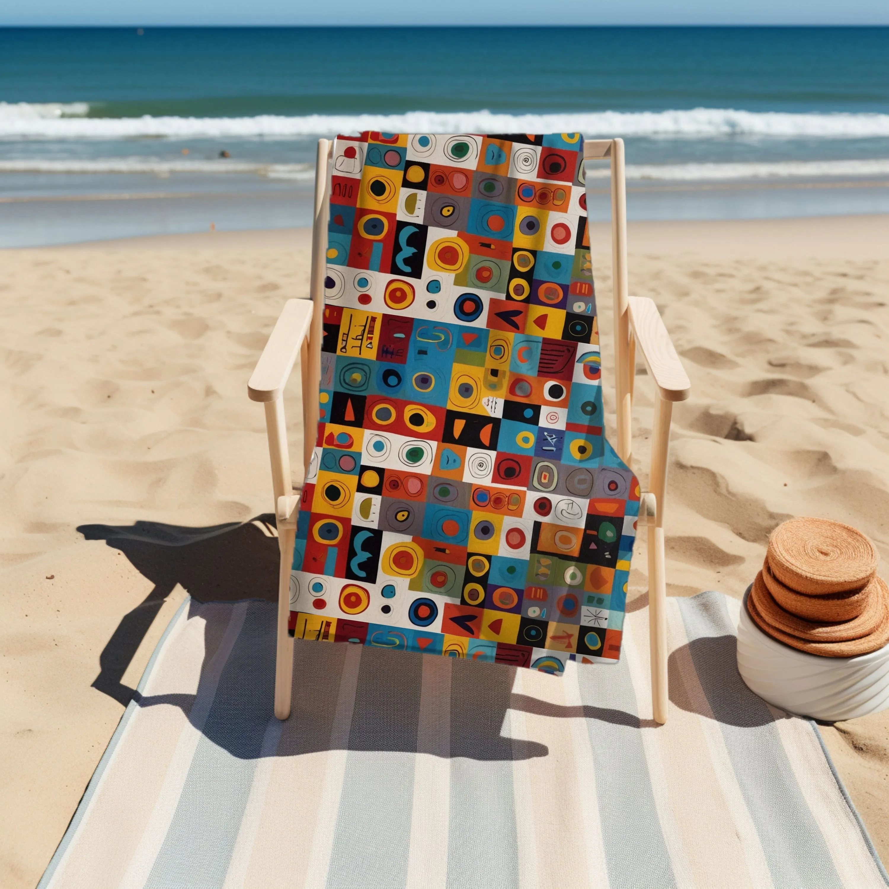 Vibrant Abstract Beach Towel for Summer Fun