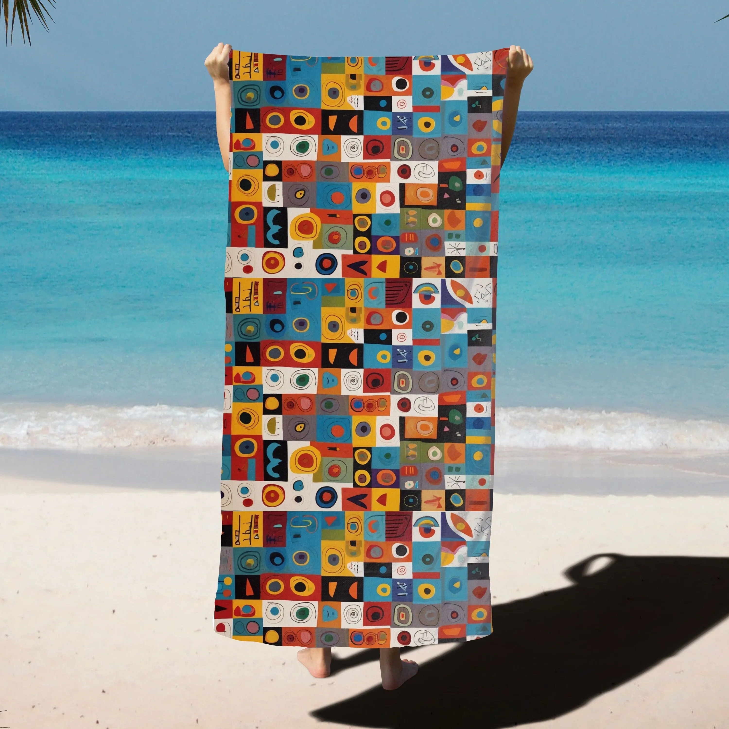 Vibrant Abstract Beach Towel for Summer Fun