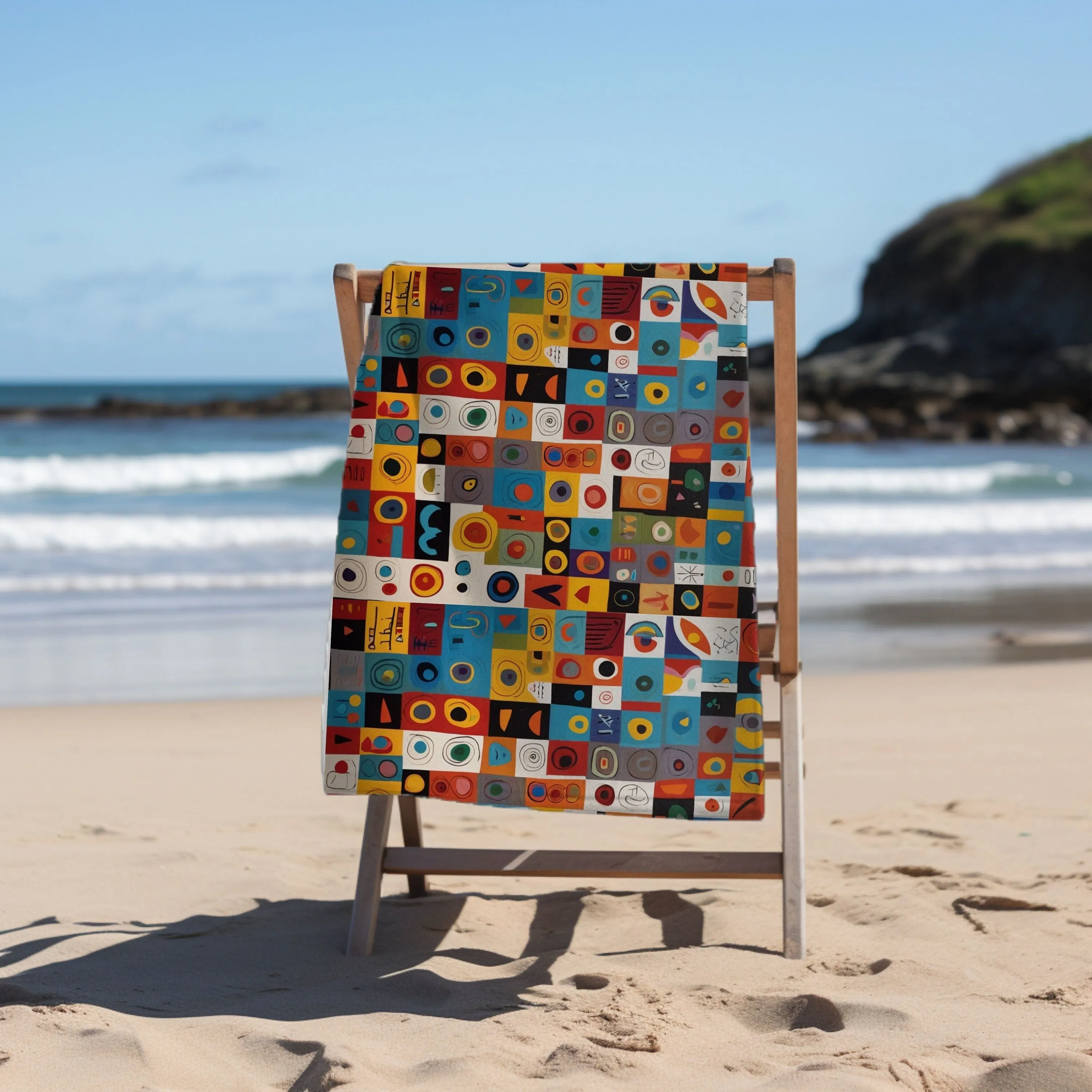 Vibrant Abstract Beach Towel for Summer Fun