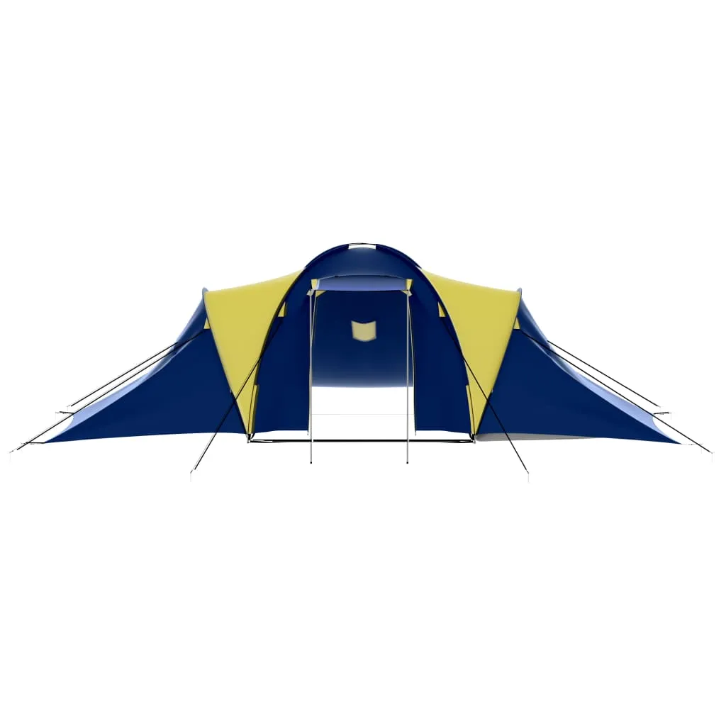 vidaXL Camping Tent Fabric 9 Persons Blue and Yellow - Spacious and Durable