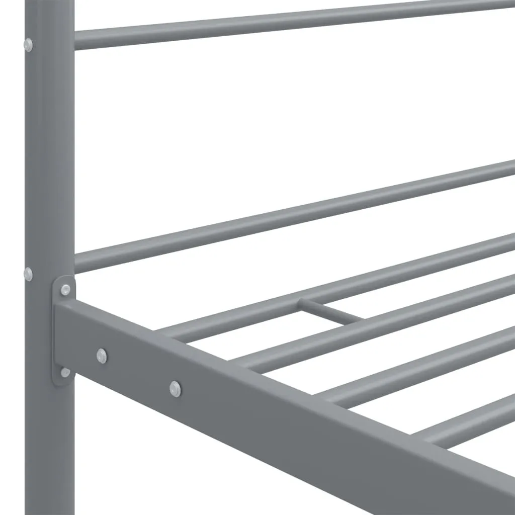 vidaXL Canopy Bed Frame without Mattress Grey Metal 140x200 cm