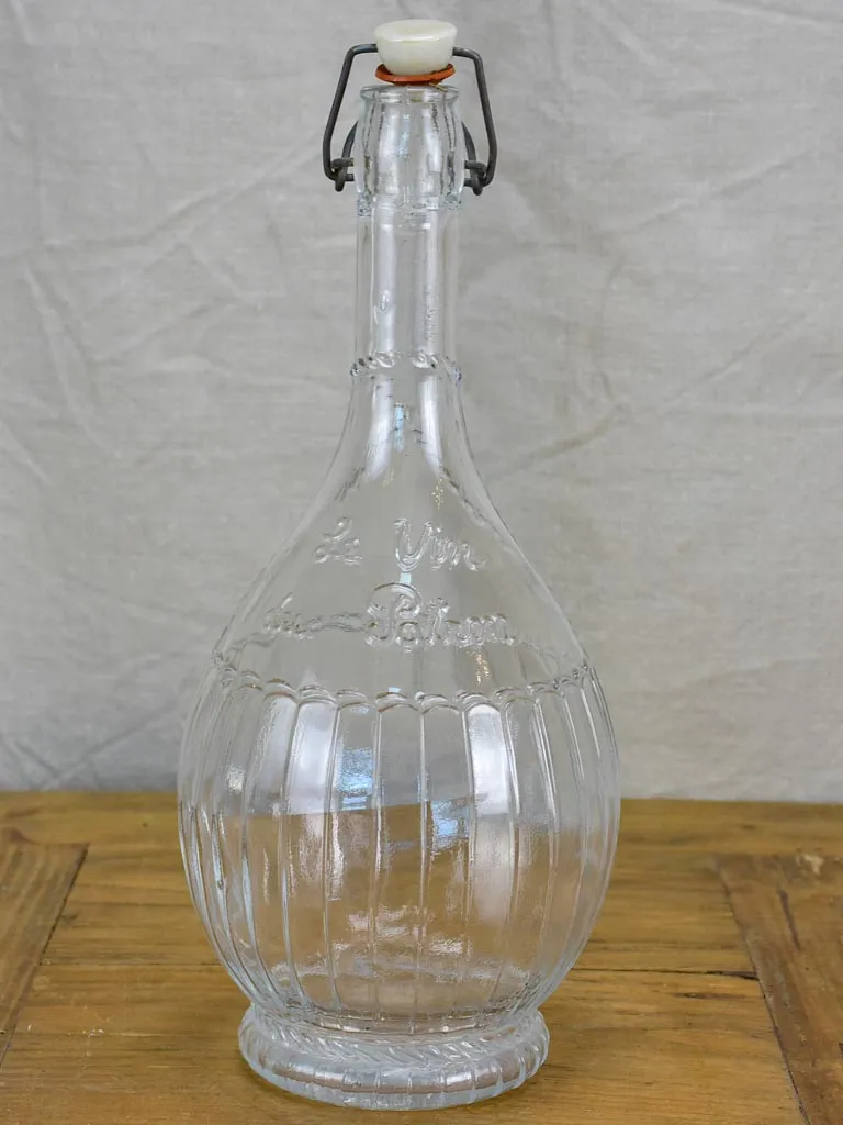 Vintage French bistro carafe, 'Le vin du Potron'