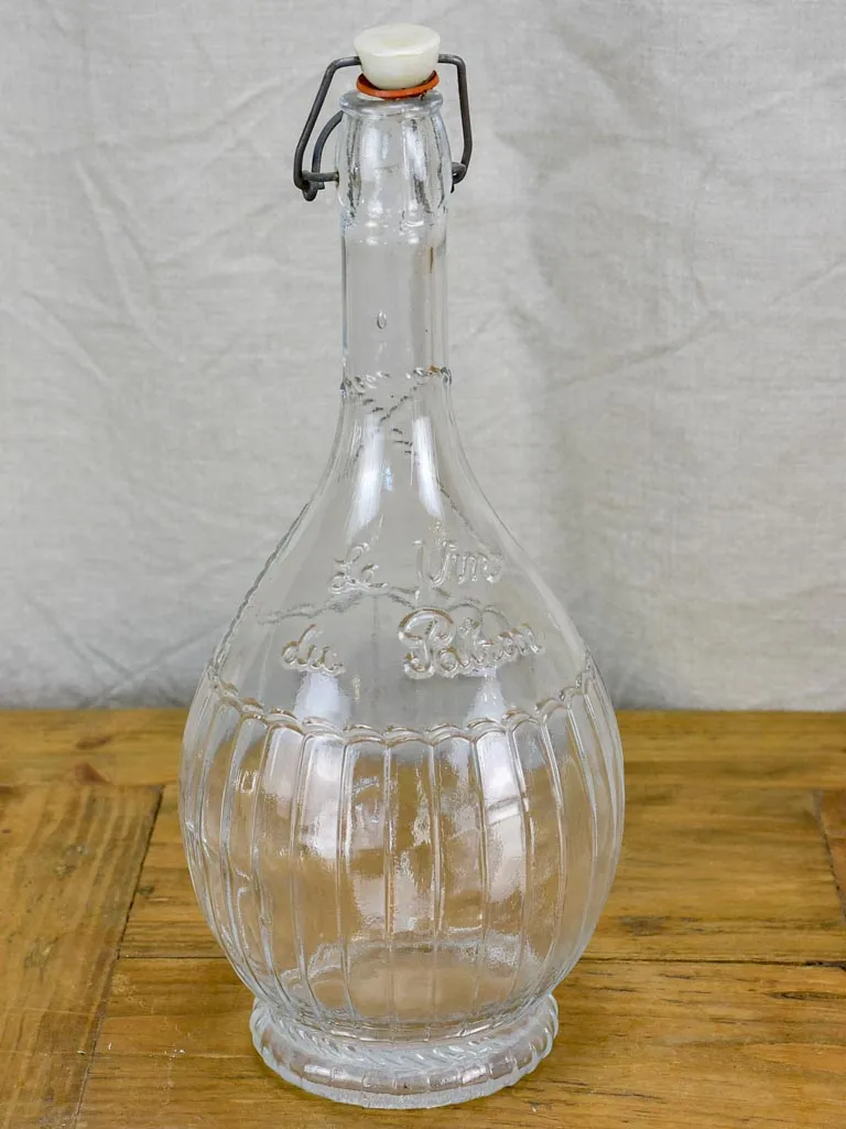 Vintage French bistro carafe, 'Le vin du Potron'