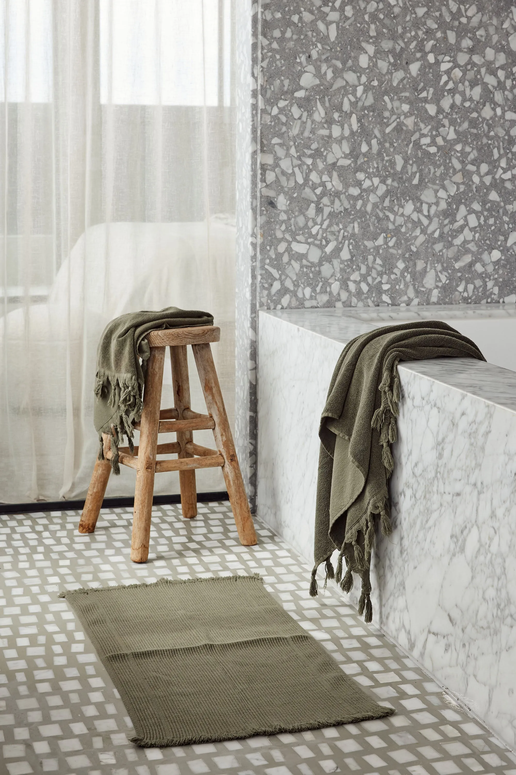 Vintage Wash Towel Collection | Olive