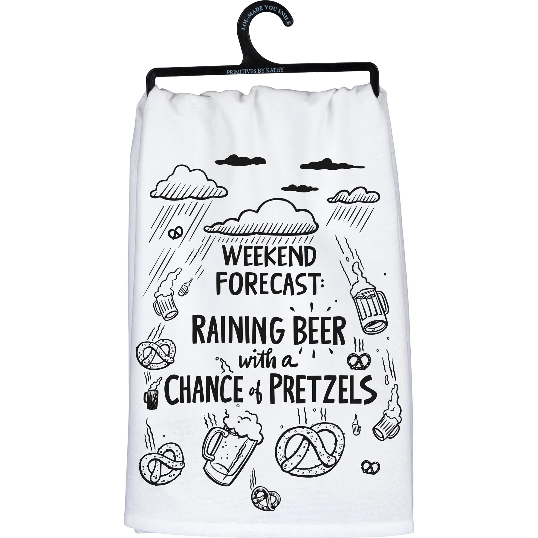 'Weekend Forecast' Beer & Pretzels Kitchen Towel