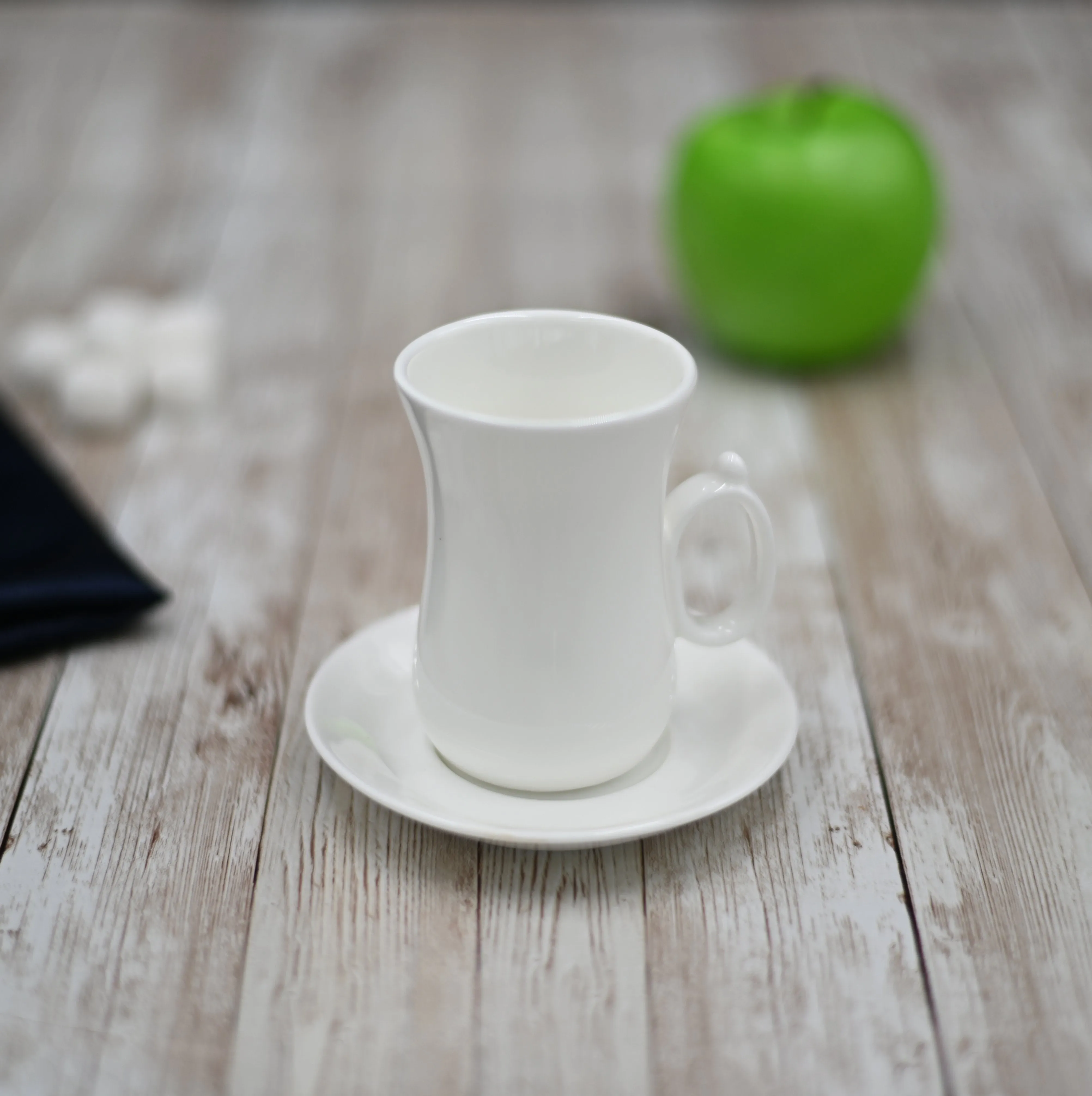 White 4 Oz | 120 Ml Turkish Tea Cup & Saucer