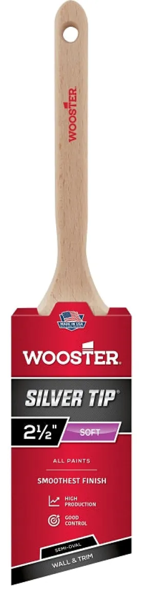 Wooster 5228-2 1/2 Paint Brush, 2/1/2 in W, Semi-Oval Brush, Polyester Bristle, Sash Handle :EA: QUANTITY: 1