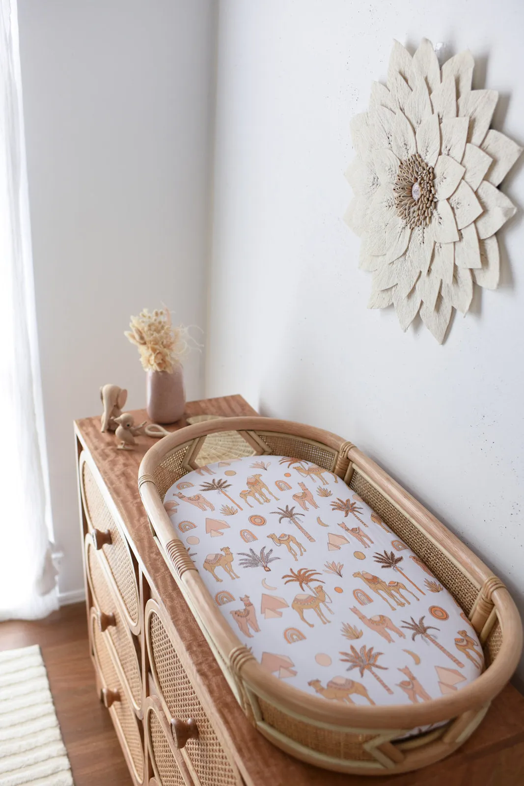 ZAHARA PEACH bamboo JERSEY BASSINET sheet