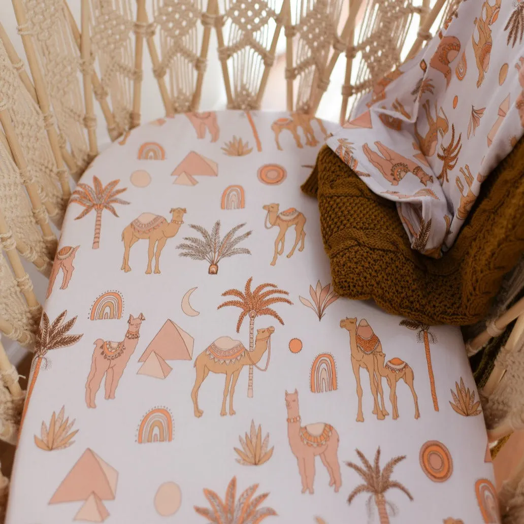 ZAHARA PEACH bamboo JERSEY BASSINET sheet